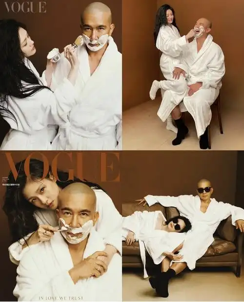 两人相视一笑(大s具俊晔拍杂志的花絮曝光,两人相视而笑,彼此依偎合影