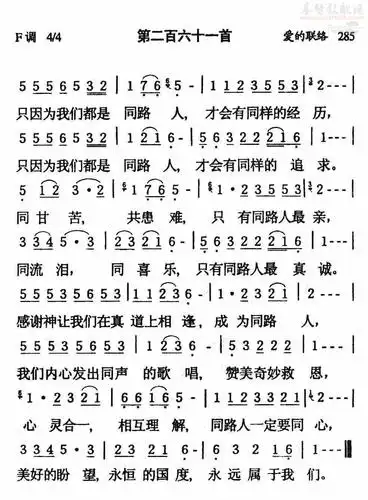 261只因为我们都是同路人