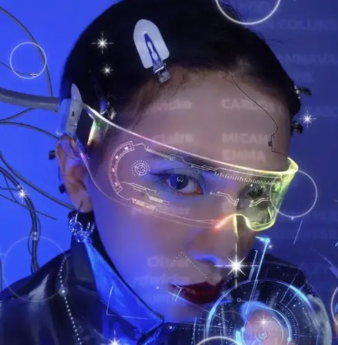 未来科技感夜店酒吧蹦迪发光护目镜抖音赛博朋克拍照道具眼镜炫酷