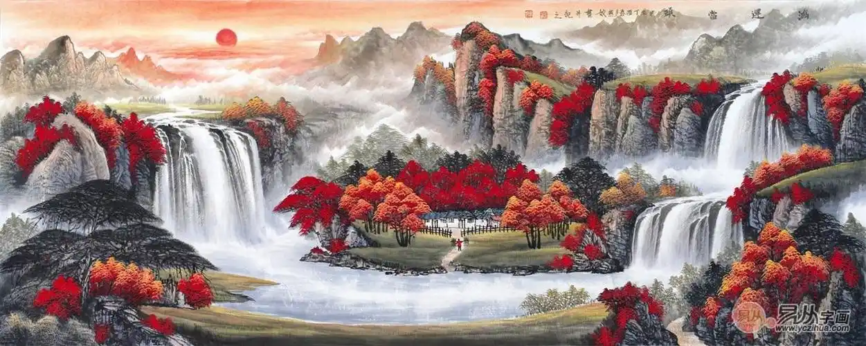 招财山水画高清图片聚财,最招财的山水画(招财聚宝装饰画)