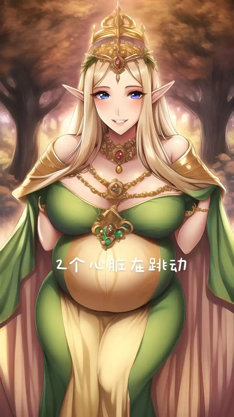 一个身体2个心脏在跳动,头戴2个羊角的高贵精灵族女子怀孕了, - 抖音