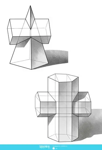 组合几何体素描速写美术绘画入门练习