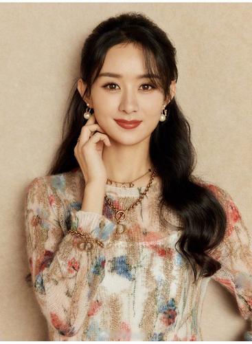 日系赵丽颖同款2021秋季新款提花微透圆领长袖针织衫上衣女