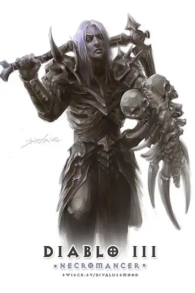 平衡世界的守护者:暗黑3死灵法师艺术插画欣赏