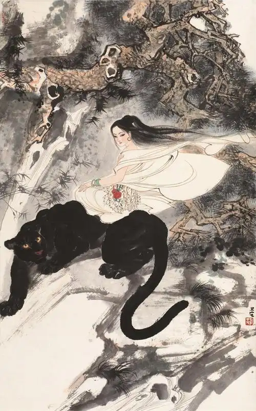 刘旦宅 1979年作 山鬼 立轴 设色纸本