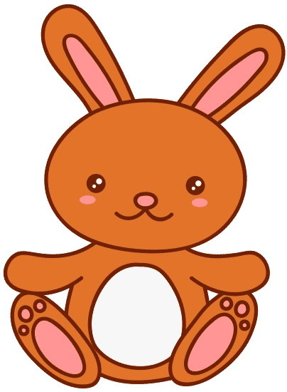 可爱卖萌动物勾边漫画贴纸插画元素兔子