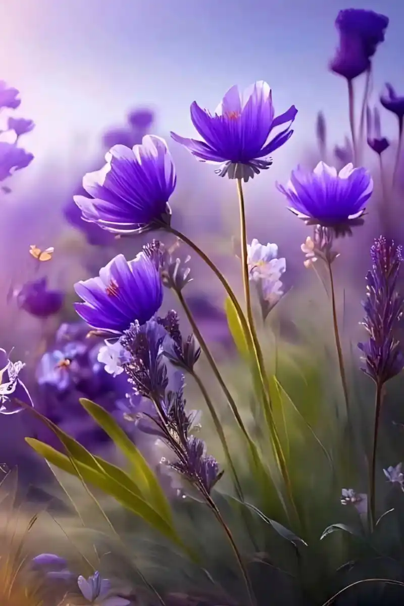 花朵壁纸,紫色朦胧