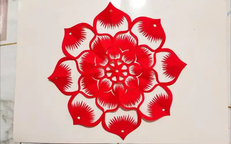 非遗文化传承剪纸视频教程八角剪纸!