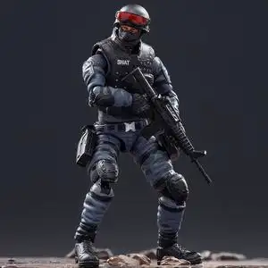 暗源穿越火线cf兵人1/18斯沃特刀锋特种部队3.75可动人偶手办模型