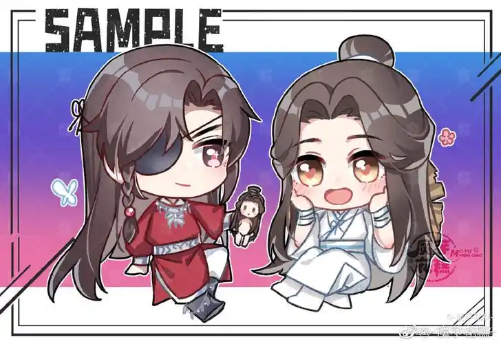 天官赐福花怜q版插画同人绘画作品