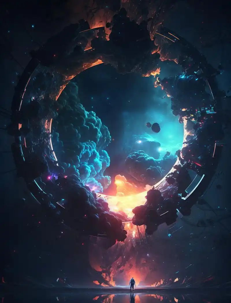 「ai出图」浩瀚宇宙海洋,科幻太空核心