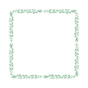 手绘边框小清新手绘叶子元素方形装饰图框小清新边框