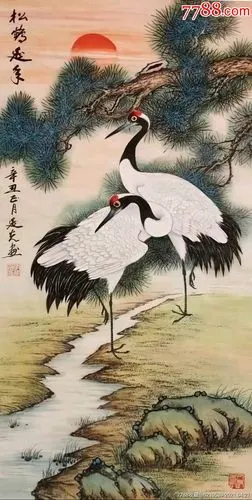 李延光老师三尺鹤寿延年作品10050厘米