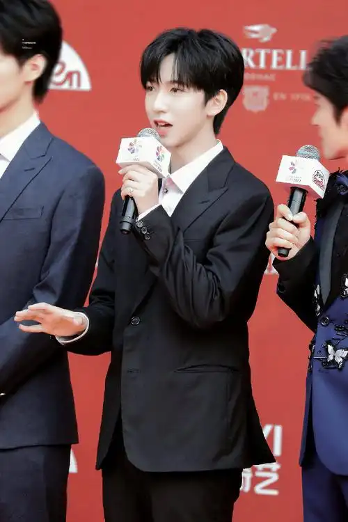 贺峻霖 x  北京国际电影节红毯造型身着路易威登黑色高定西服及珠宝