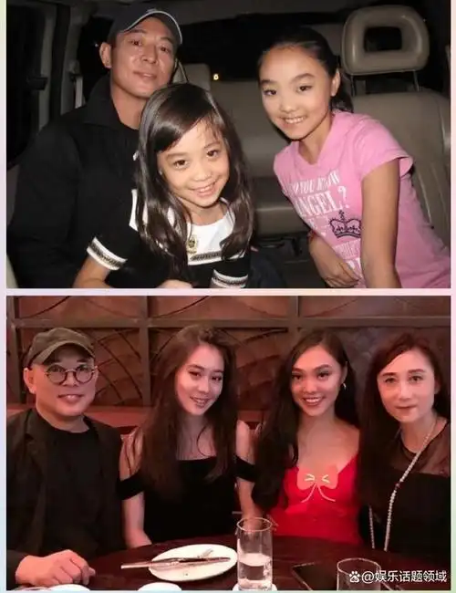 身旁穿蓝色衣服的大女孩是李连杰与利智所生的女儿,颜值跟父亲如出一