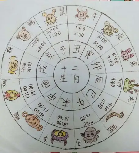 有生肖,有地支,有配图,三者对应,再把十二地支的时间,年份添加到生肖