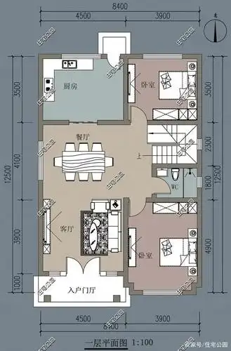 建筑情况:共设 6室 2卫 2厅 1厨 1餐厅 2阳台 这套户型把尺寸调换一下
