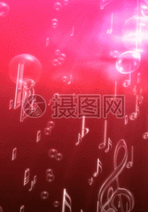 红色音符泡泡背景图片素材