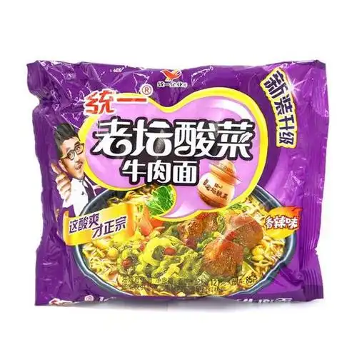 统一老坛酸菜牛肉面121gx24包箱每包2041666元一箱起批