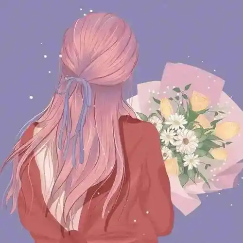 手绘简约双人闺蜜头像