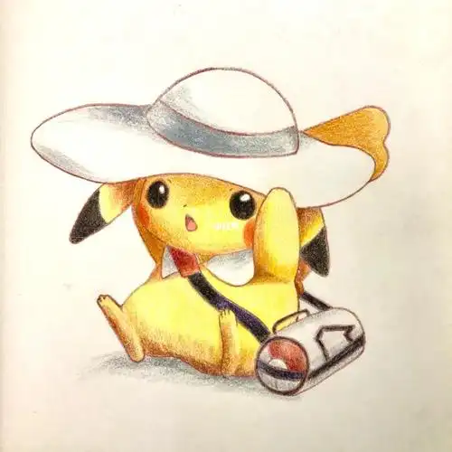 彩铅画可爱的比卡丘