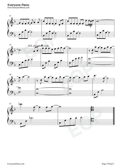 那就这样吧-简单版-再爱都曲终人散了-动力火车五线谱预览3