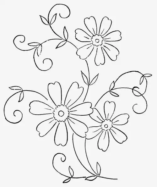 儿童简笔画植物花草的花边