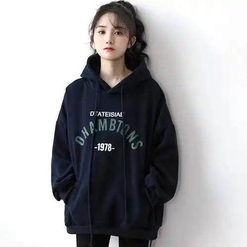 2022秋季新款卫衣女ins韩版潮宽松bf风春秋学生休闲连帽薄款上衣