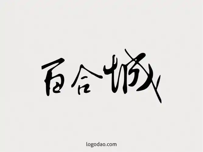 创意中文百合城矢量艺术字下载