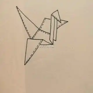 易烊千玺千纸鹤简笔画步骤图