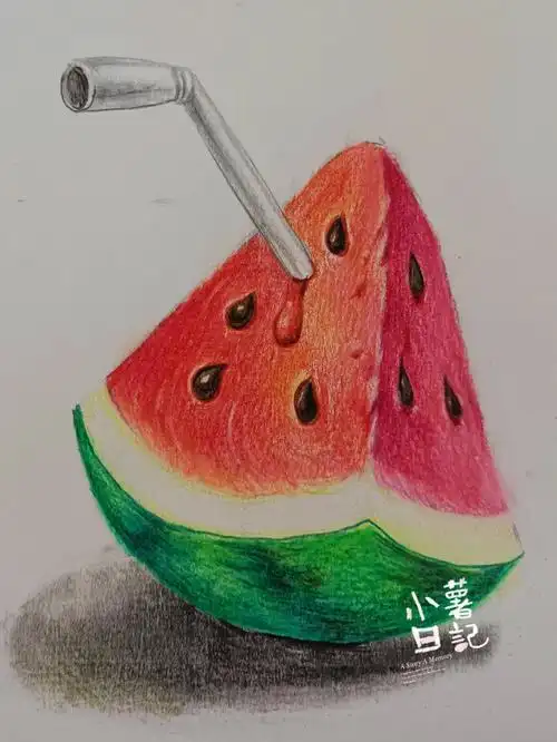 基础绘画彩铅水果打卡附带步骤图