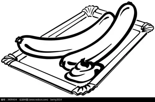 烤茄子手绘线描图形