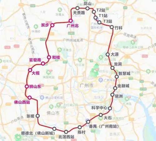 【原创】147公里广佛环线城轨西段年底开建,北段已通车东段南段将陆续