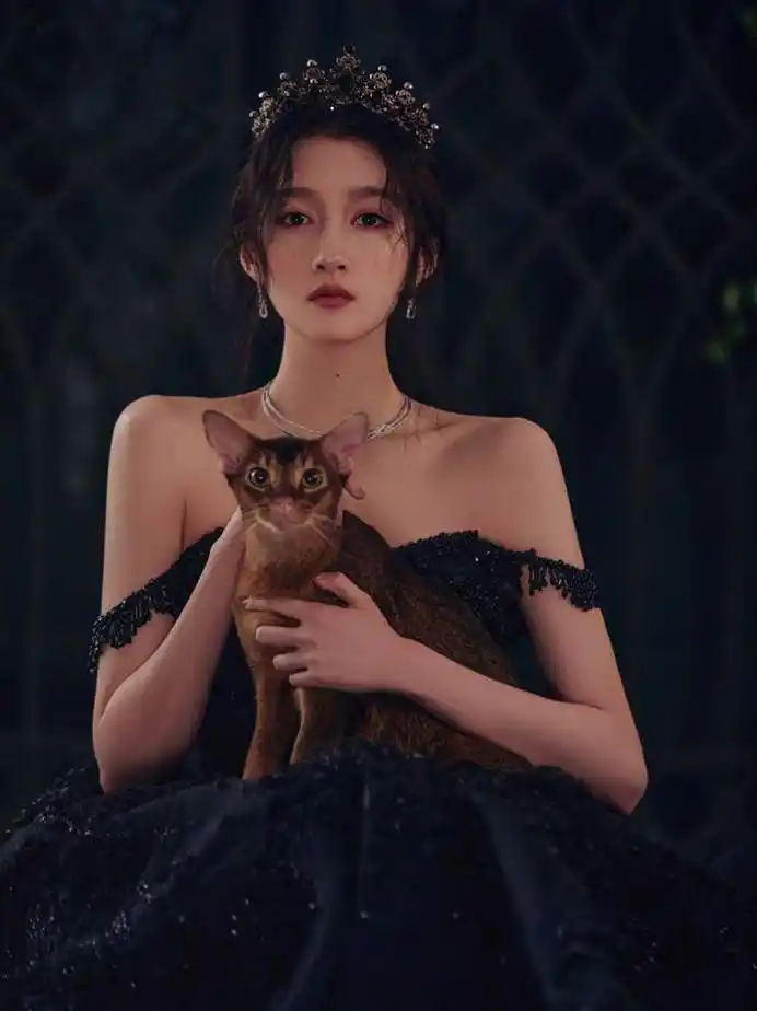 原创23岁关晓彤造型曝光黑色礼服上镶满碎钻头戴皇冠宛若公主