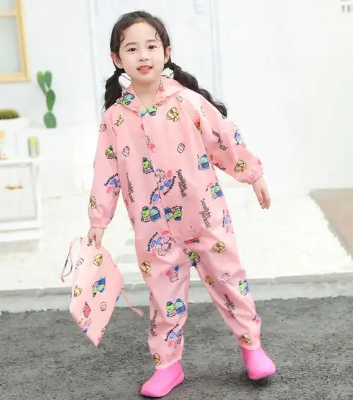 儿童卡通雨衣全身防水男童女童大帽宝宝学生雨披