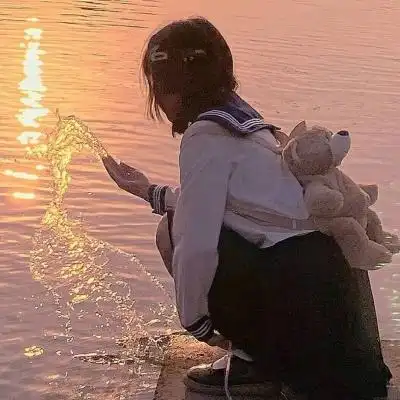 女生头像夕阳余晖高清好看的唯美夕阳头像女生图片