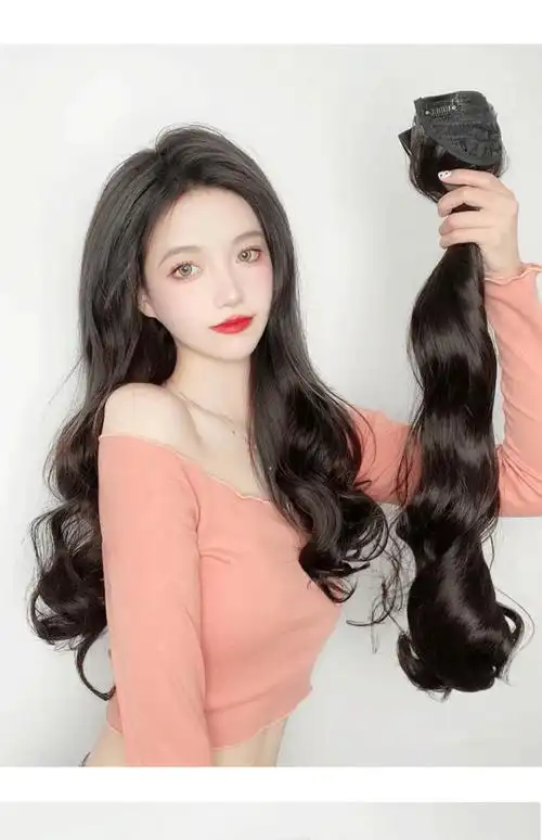 假发女长发假发贴片三片式隐形无痕接发片大波浪卷发仿真发假发片 三