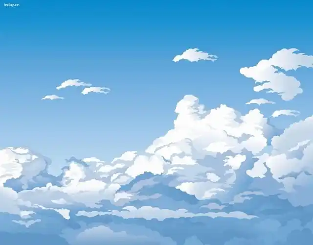 漫画风格的天空ps素材库设计e周