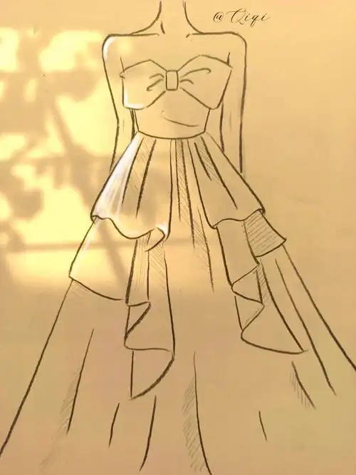 简笔画教程|少女的裙摆撑得起温柔与盛夏