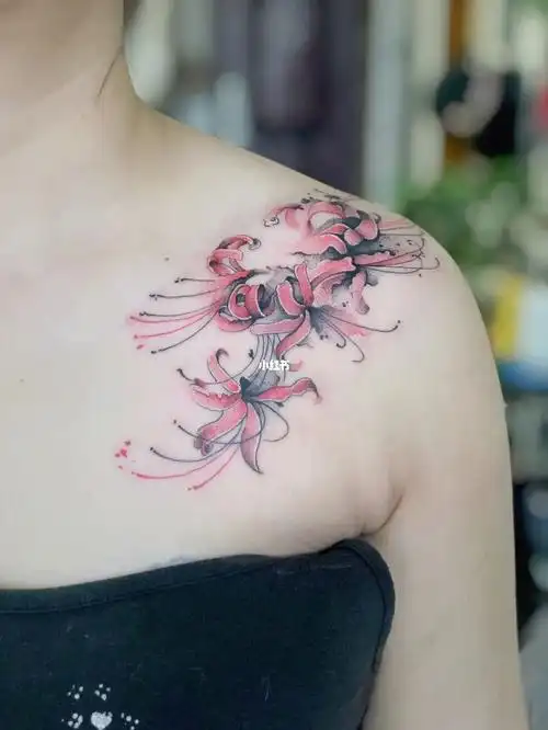 毁皮纹身批量生产中彼岸花纹身