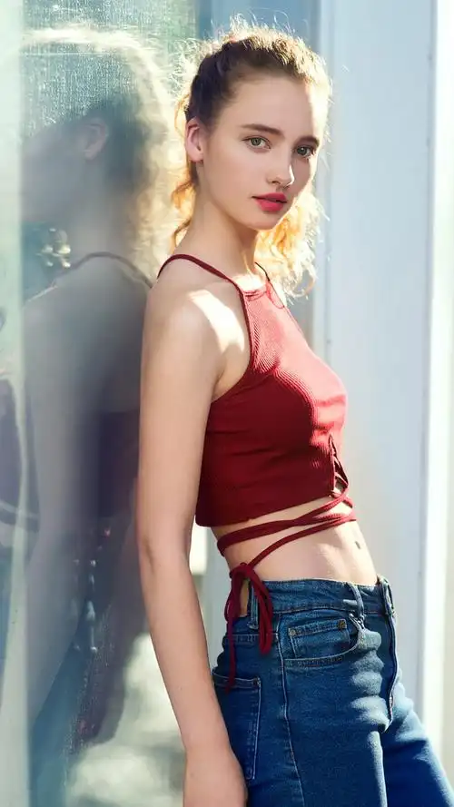 时尚性感的欧洲女孩