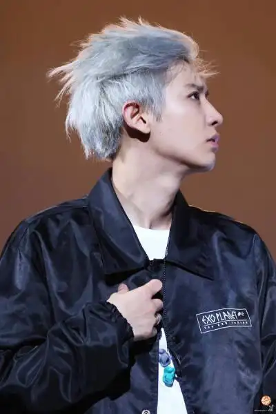 朴灿烈银发侧脸