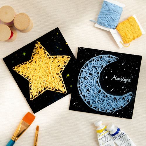 钉子绕线画手工diy