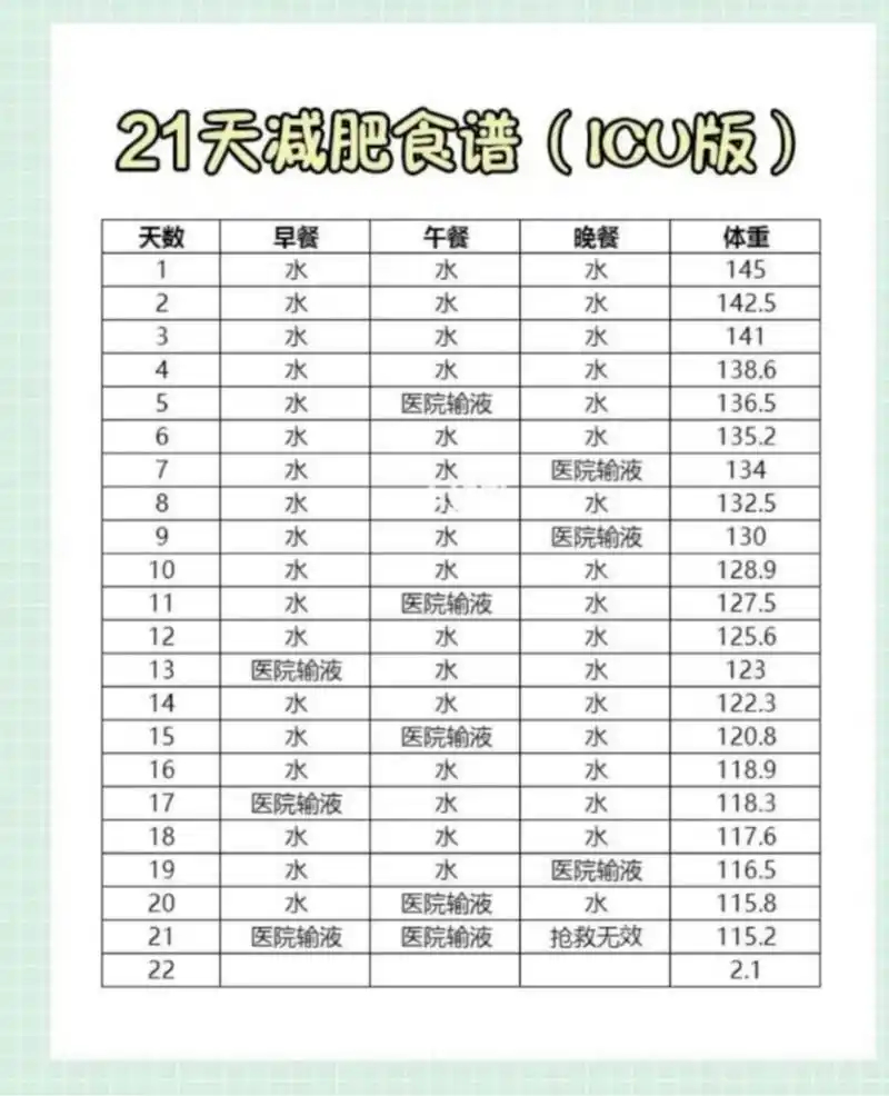 21天icu减肥法[二哈]