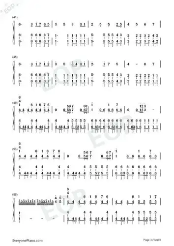 victory-完整版双手简谱预览3