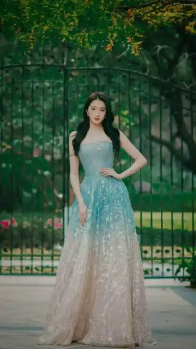 关晓彤演绎经典婚纱造型