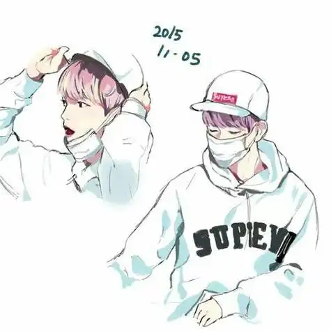 边伯贤手绘图边伯贤头像边伯贤漫画插画exo手绘图