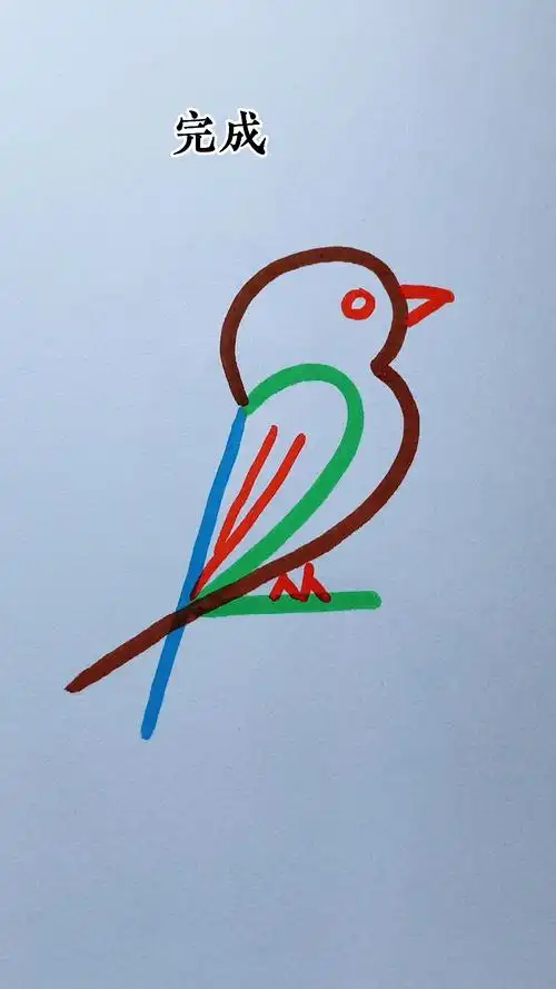 简笔画#用数字123画小鸟