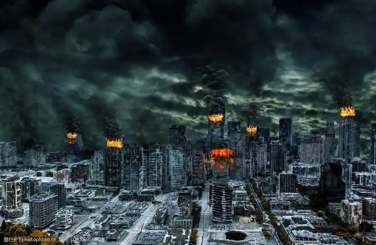 末日陨石撞地球 唯美 炫酷 末日 陨石 世界末日 毁灭 灭亡 灾难 城市