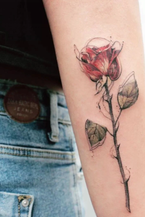 2020最流行玫瑰纹身图案大全个性玫瑰纹身设计14